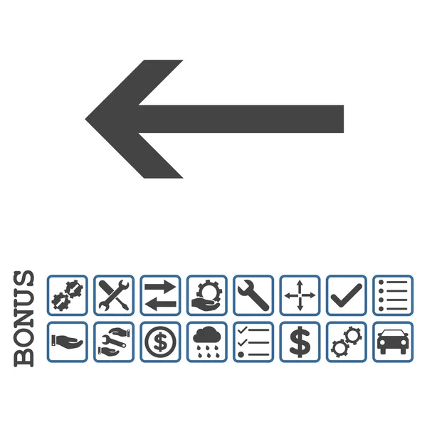 Pijl links platte Vector Icon met Bonus — Stockvector
