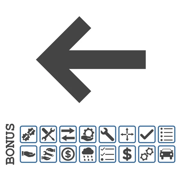 Strzałka w lewo płaskie wektor ikona z Bonus — Wektor stockowy