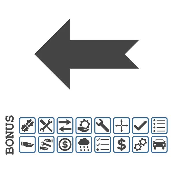Seta esquerda ícone vetorial plana com bônus — Vetor de Stock
