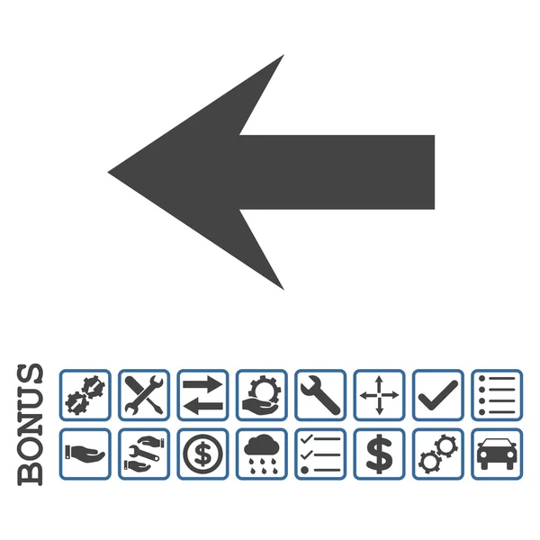 Flecha izquierda plana Vector icono con bono — Archivo Imágenes Vectoriales