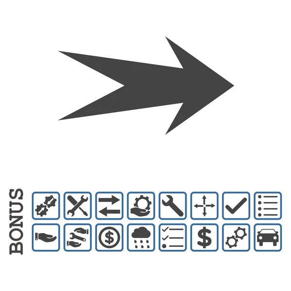 Flecha derecha plana Vector icono con bono — Archivo Imágenes Vectoriales