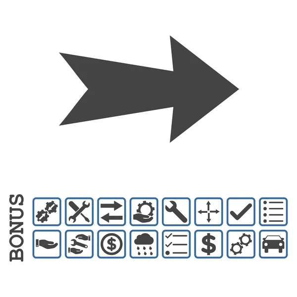 Flecha derecha plana Vector icono con bono — Archivo Imágenes Vectoriales