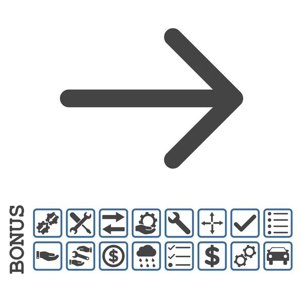 Strzałka w prawo płaski wektor ikona z Bonus — Wektor stockowy