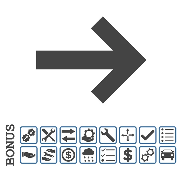 Šipka vpravo plochý vektorové ikony s bonusem — Stockový vektor