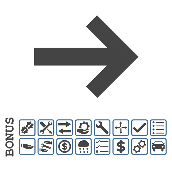 Pfeil rechts flaches Vektorsymbol mit Bonus — Stockvektor