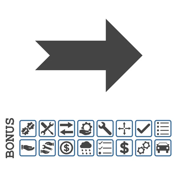 Pfeil rechts flaches Vektorsymbol mit Bonus — Stockvektor
