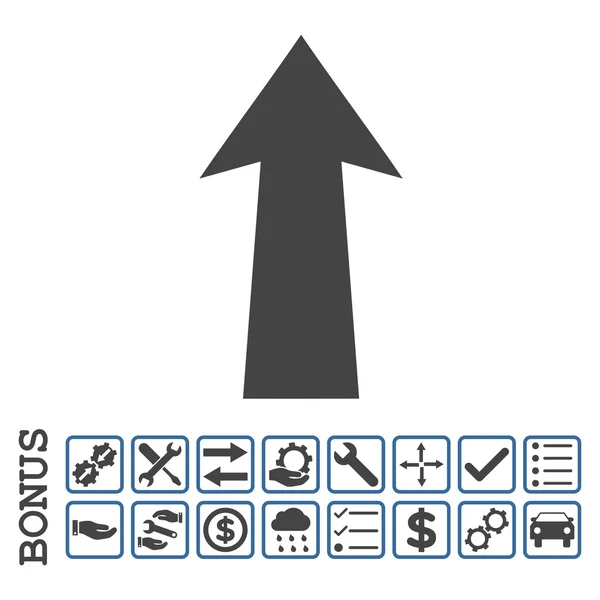 Arrow Up Flat Vector Icon With Bonus — Stock Vector
