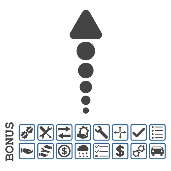 Pijl-omhoog of platte Vector Icon met Bonus — Stockvector