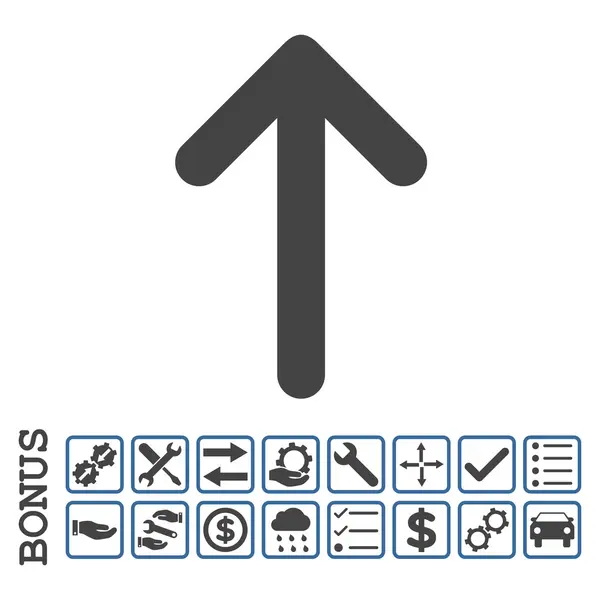 Pfeil nach oben flaches Vektorsymbol mit Bonus — Stockvektor