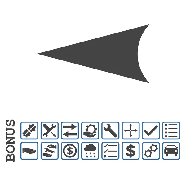 Icona vettoriale piatto sinistro della freccia con bonus — Vettoriale Stock
