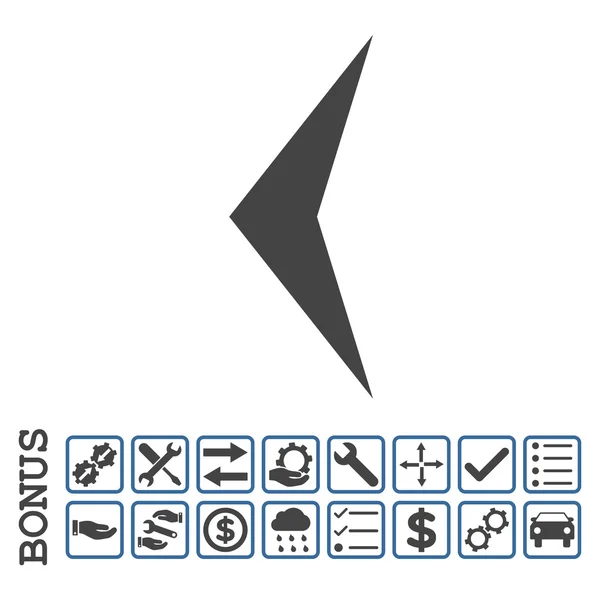 Pijlpunt links platte Vector Icon met Bonus — Stockvector