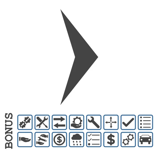 Pijlpunt rechts platte Vector Icon met Bonus — Stockvector