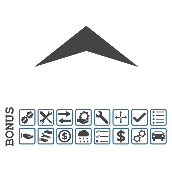 Icono de vector plano con punta de flecha hacia arriba con bono — Archivo Imágenes Vectoriales