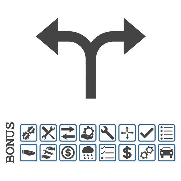 Rozwidlenia strzałki lewo prawo płaski wektor ikona z Bonus — Wektor stockowy