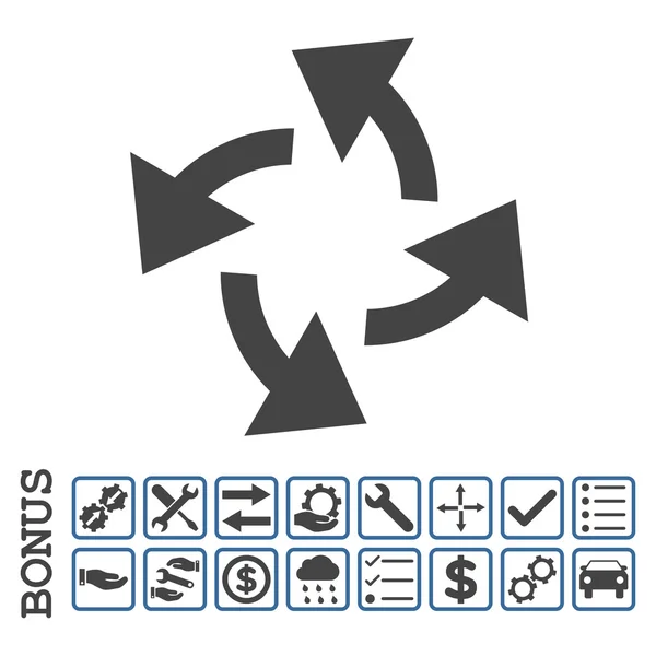 Zentrifugalpfeile flache Vektor-Symbol mit Bonus — Stockvektor