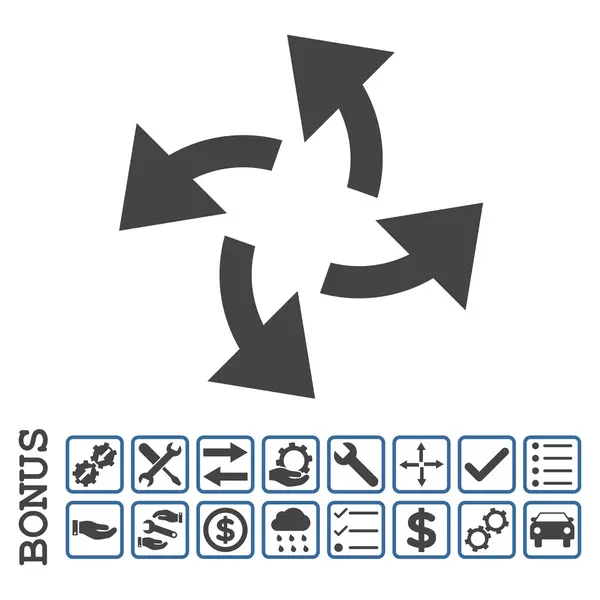 Flechas centrífugas Icono de vector plano con bono — Archivo Imágenes Vectoriales