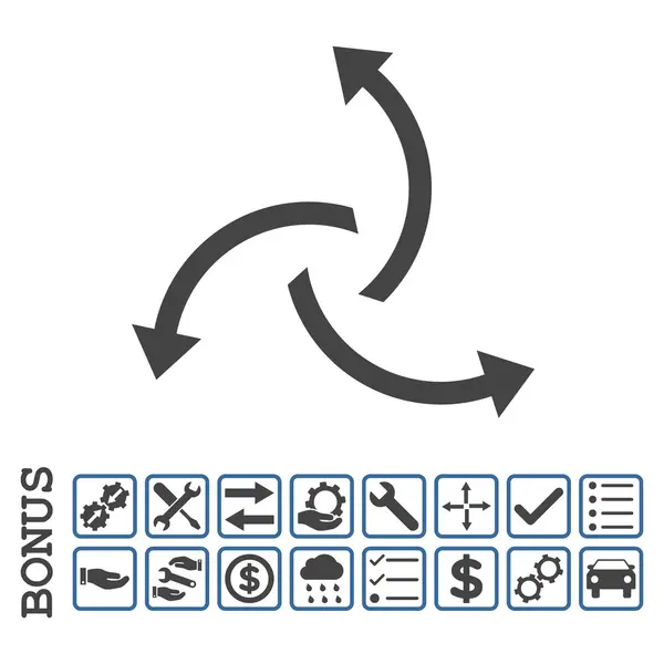 Flechas centrífugas Icono de vector plano con bono — Archivo Imágenes Vectoriales