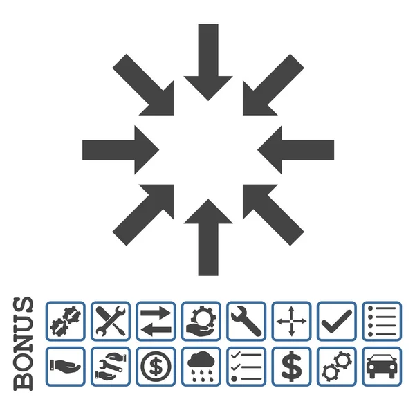 Pijlen platte Vector Icon met Bonus samenvouwen — Stockvector