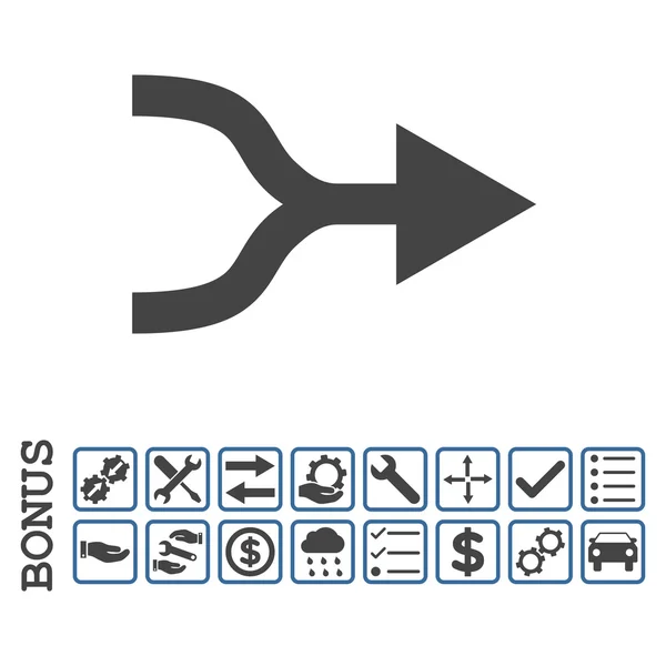 Kombinace šipky vpravo plochý vektorové ikony s bonusem — Stockový vektor