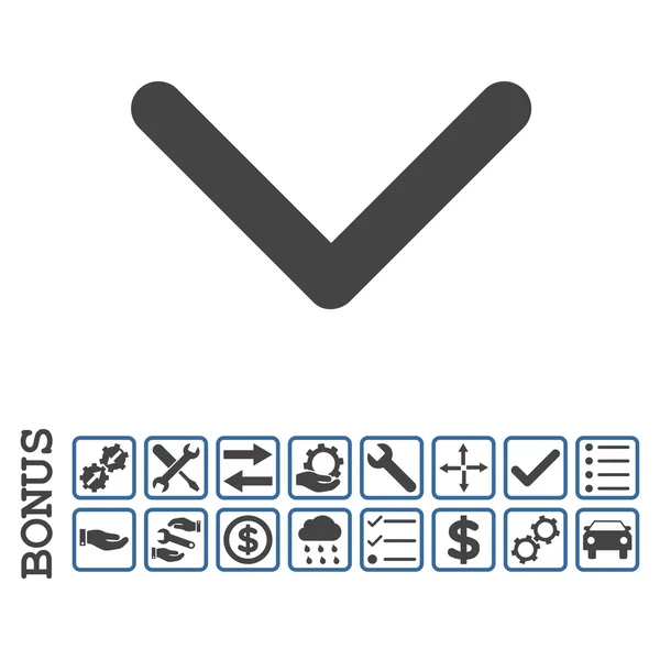 Dirección Abajo plano Vector icono con bono — Archivo Imágenes Vectoriales