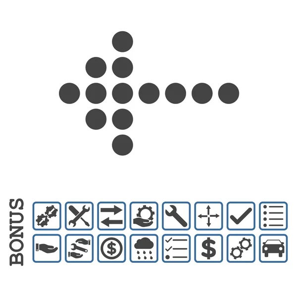 Kropkowane strzałki lewo płaskie wektor ikona z Bonus — Wektor stockowy