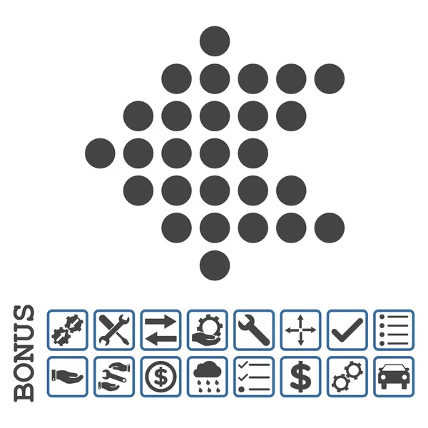 Flecha punteada izquierda plana Vector icono con bono — Archivo Imágenes Vectoriales