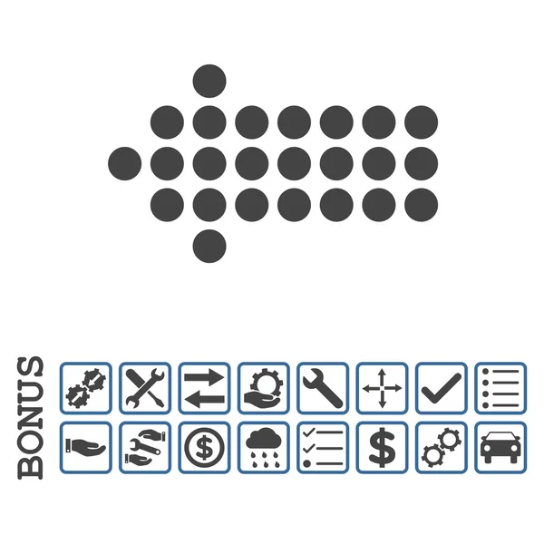 Kropkowane strzałki lewo płaskie wektor ikona z Bonus — Wektor stockowy