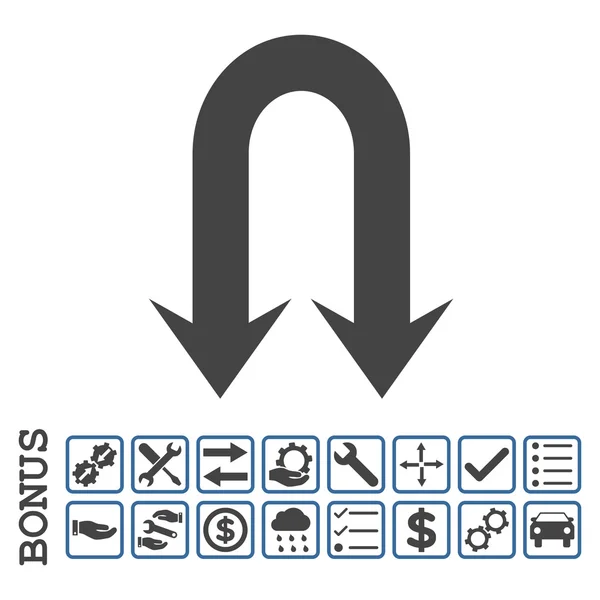 Doble flecha trasera plana Vector icono con bono — Archivo Imágenes Vectoriales