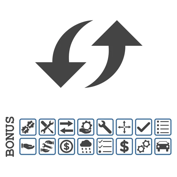 Exchange Arrows Flat Vector Icon With Bonus — Stock Vector