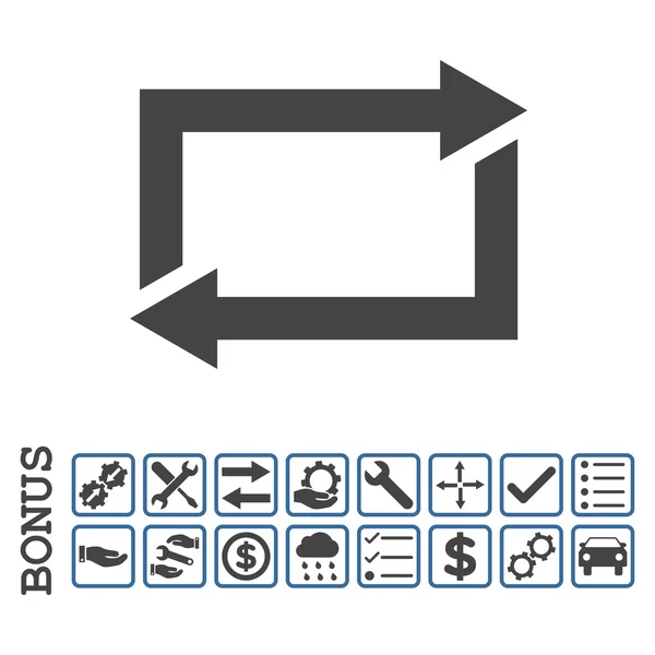 Icono de vector plano de flechas de cambio con bonificación — Vector de stock