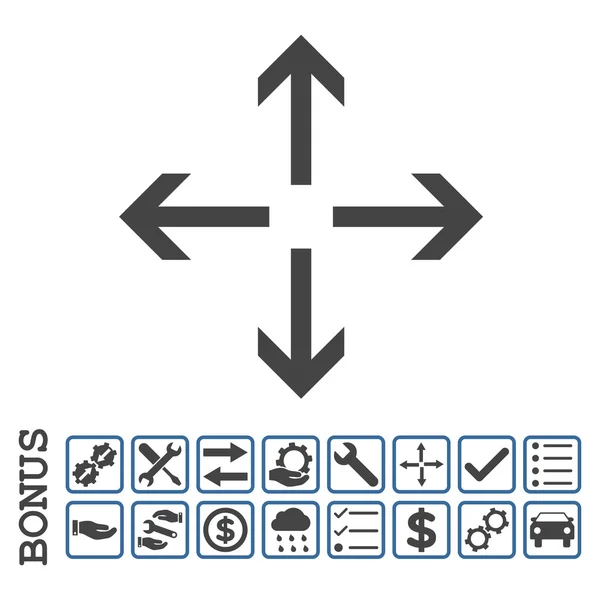 Expandir Flechas plano Vector icono con bono — Archivo Imágenes Vectoriales