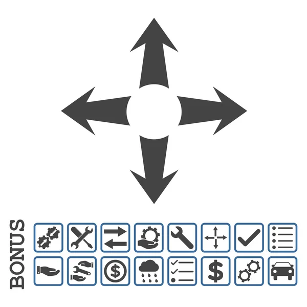 Erweitern Pfeile flache Vektor-Symbol mit Bonus — Stockvektor