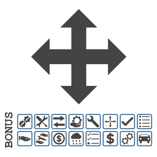 Expandir Flechas plano Vector icono con bono — Archivo Imágenes Vectoriales