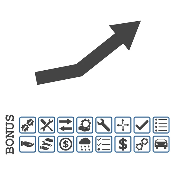 Tendencia de crecimiento plano Vector icono con bono — Archivo Imágenes Vectoriales