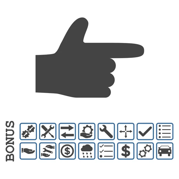 Pointeur à main Icône vectorielle plate droite avec bonus — Image vectorielle