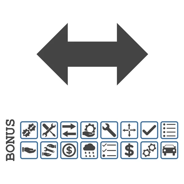 Horizontal Exchange Arrows Flat Vector Icon With Bonus — Stock Vector