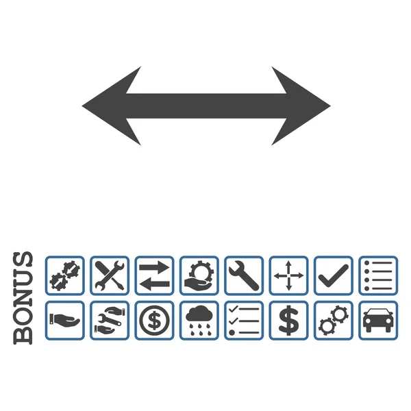 Icône horizontale de vecteur plat de renversement avec le boni — Image vectorielle