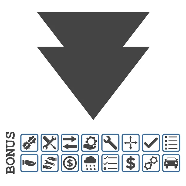 Flytta ner platt vektor ikon med Bonus — Stock vektor