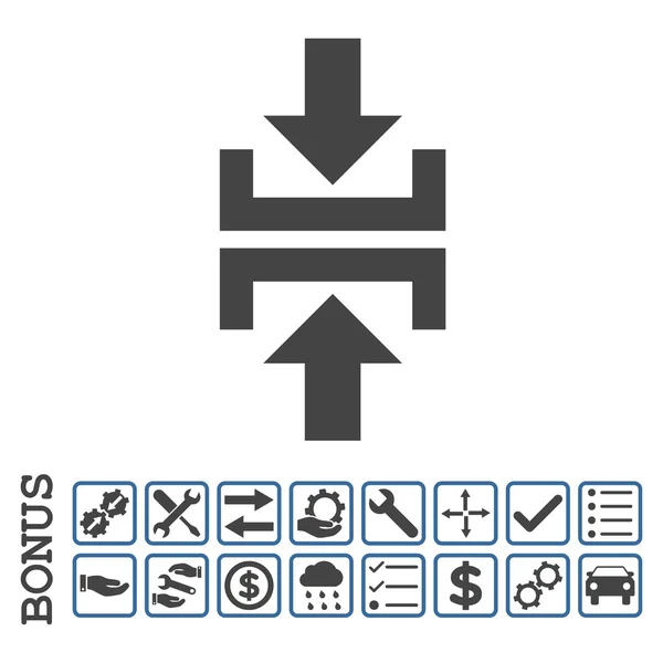 Prensa de dirección vertical plana Vector icono con bono — Archivo Imágenes Vectoriales