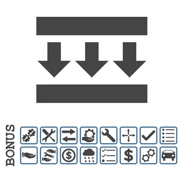 Ícone plano do vetor da pressão para baixo com bônus — Vetor de Stock