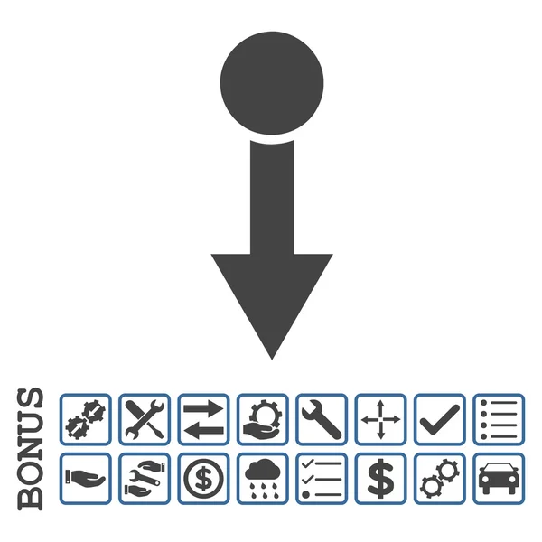 Tire hacia abajo plano Vector icono con bono — Archivo Imágenes Vectoriales