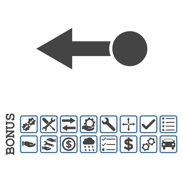 Tirez l'icône de vecteur plat gauche avec le boni — Image vectorielle