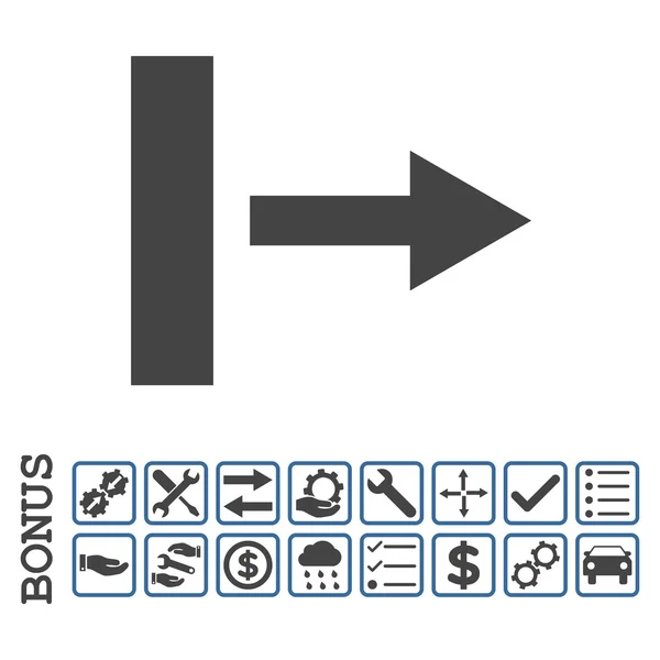 Τραβήξτε προς τα δεξιά επίπεδη διάνυσμα εικονιδίου με μπόνους — Διανυσματικό Αρχείο
