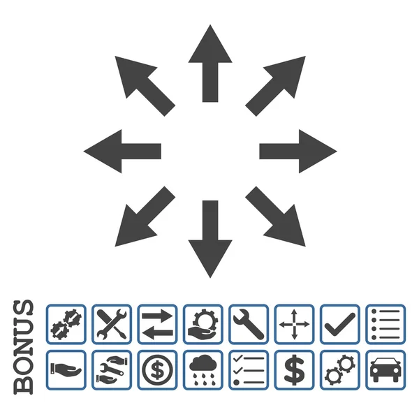 Radiális nyilak lapos Vector Icon bónusz — Stock Vector