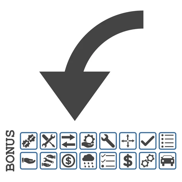 Girar Ccw plana Vector icono con bono — Archivo Imágenes Vectoriales