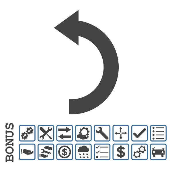 Otočit doleva plochý vektorové ikony s bonusem — Stockový vektor