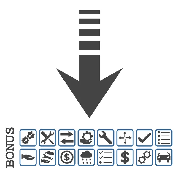 Envoyer vers le bas plat vectoriel icône avec bonus — Image vectorielle