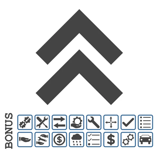 Mudar para cima ícone vetorial plana com bônus — Vetor de Stock