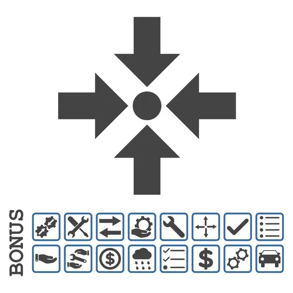 Flechas de encogimiento plano Vector icono con bonificación — Archivo Imágenes Vectoriales