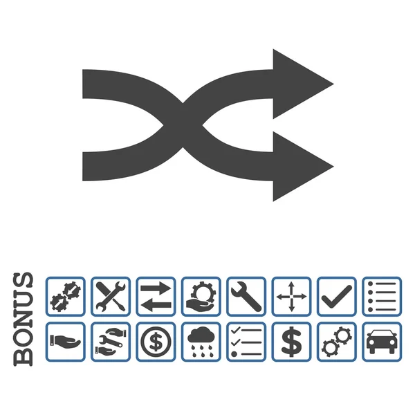 Shuffle Arrows Right Flat Vector Icon With Bonus — Stock Vector